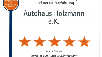 Auszeichnung AutoScout24 für Autohaus Holzmann, Leutkirch