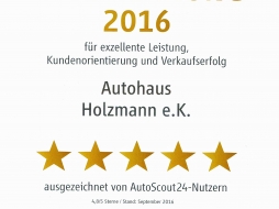 Auszeichnung Autoscout für Autohaus Holzmann, Leutkirch